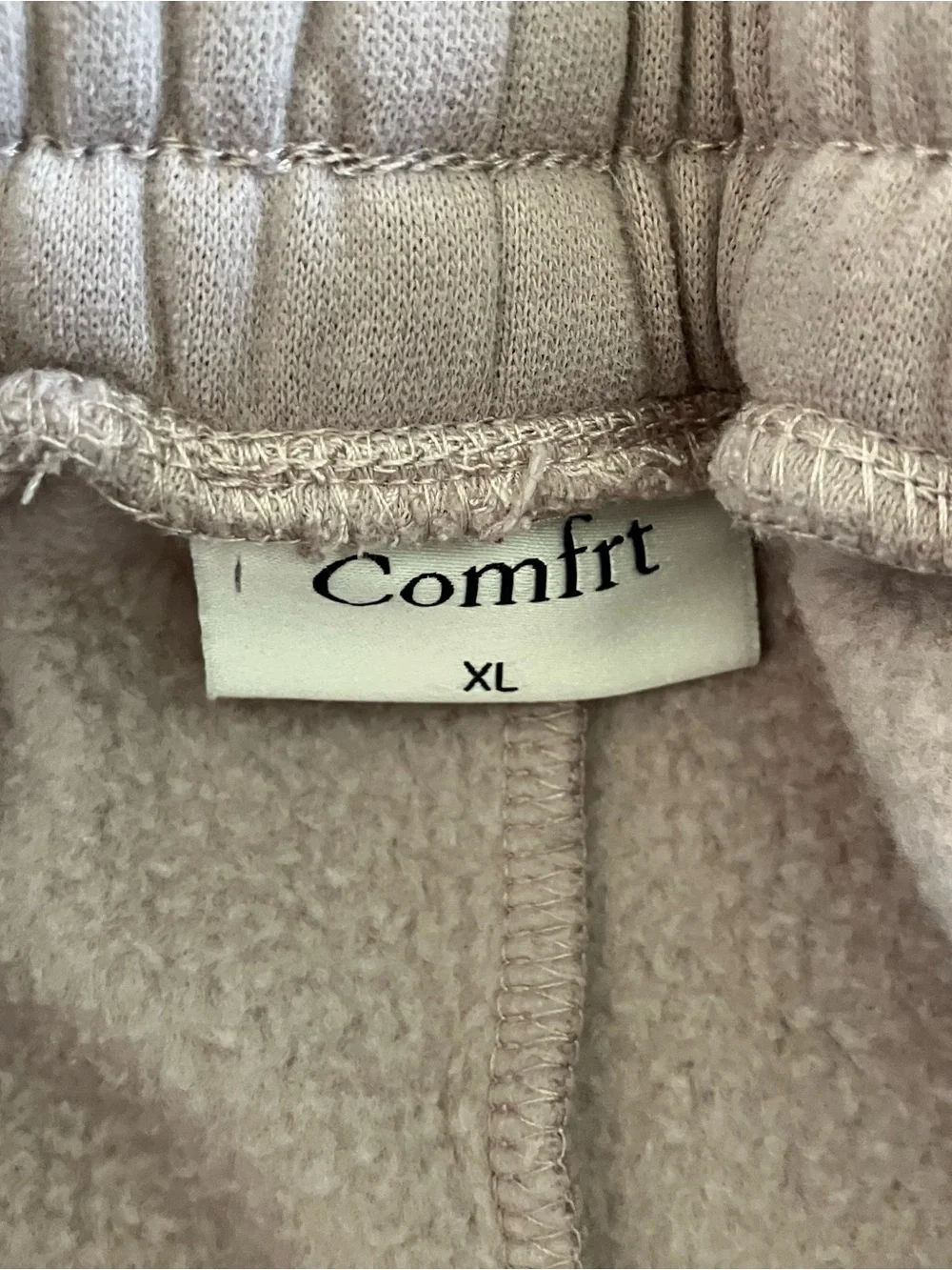 Comfrt Beige Neutral Cozy High Rise Lounge Sweats Sweatpants XL Extra Large - Picture 4 of 13